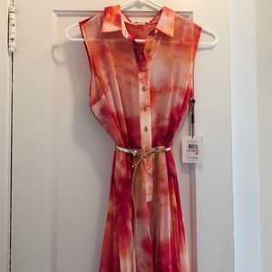 Calvin Klein Floral Pleated Dress